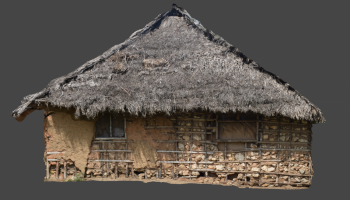 Figure 4. Perspective-free elevation of a Swahili house, ready to be drawn. Photo: Dav Smith (click to enlarge).