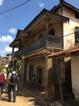 Figure 1. Exploring the rich historic architecture of India Street, Pangani. Photo: Dav Smith (click to enlarge). 