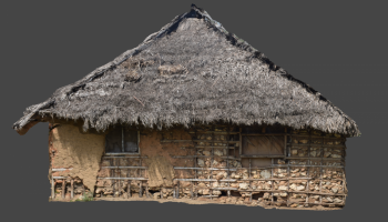 Figure 4. Perspective-free elevation of a Swahili house, ready to be drawn. Photo: Dav Smith (click to enlarge).