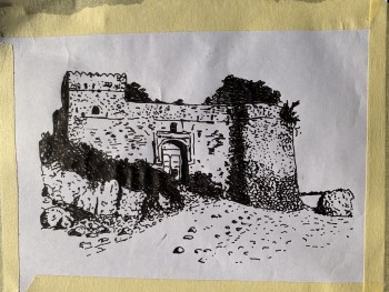 Fig 5. Kat’s sketches of palace on Kilwa